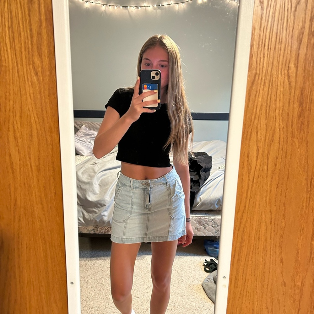 Light Blue Denim Skirt